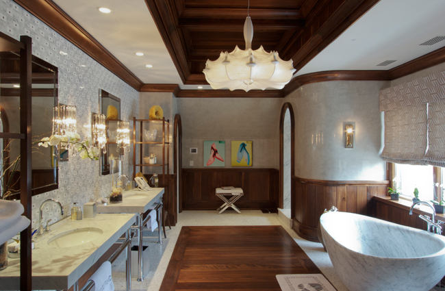 Venetian Plaster in Master Bath lends tranquility and a spa-like quality.